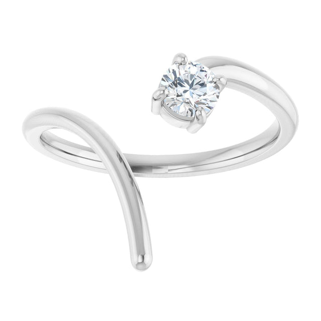 Platinum Pear Natural Diamond Negative Space Ring - view 8
