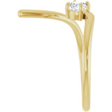 14K Gold Pear Lab-Grown Diamond Negative Space Ring - Yellow Gold - view 9
