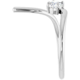 14K Gold Pear Lab-Grown Diamond Negative Space Ring - White Gold - view 9