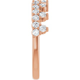 14K Gold Round Lab-Grown Diamond Accented Crown Ring - Rose Gold - view 9