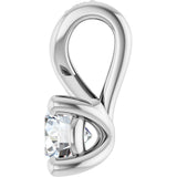 Platinum Round Natural Diamond Accented Pendant - view 6
