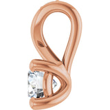 14K Gold Round Natural Diamond Accented Pendant – 1/4 CTW - Rose Gold - view 6