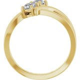 14K Gold Round Lab-Grown Diamond Two-Stone Ring - Yellow Gold - view 7