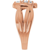 14K Gold Round Lab-Grown Diamond Two-Stone Ring - Rose Gold - view 9