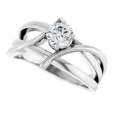 Platinum Round Natural Diamond Bypass Ring – 3.2-5.2mm Stones - view 10