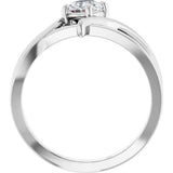 Platinum Round Natural Diamond Bypass Ring – 3.2-5.2mm Stones - view 7
