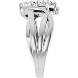 14K Gold Round Natural Diamond Two-Stone Ring - White Gold - view 9