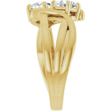 14K Gold Round Lab-Grown Diamond Two-Stone Ring - Yellow Gold - view 9