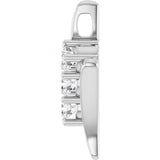 14K Gold Round Lab-Grown Diamond Three-Stone Freeform Pendant - White Gold - view 6