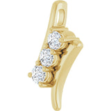 14K Gold Round Natural Diamond Three-Stone Freeform Pendant – 1/3 CTW - Yellow Gold - view 5