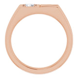 14K Gold Round Natural Diamond Solitaire Ring – 4.3mm Stones - Rose Gold - view 7