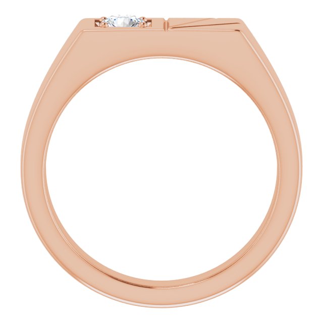 14K Gold Round Natural Diamond Solitaire Ring – 4.3mm Stones - Rose Gold - view 7