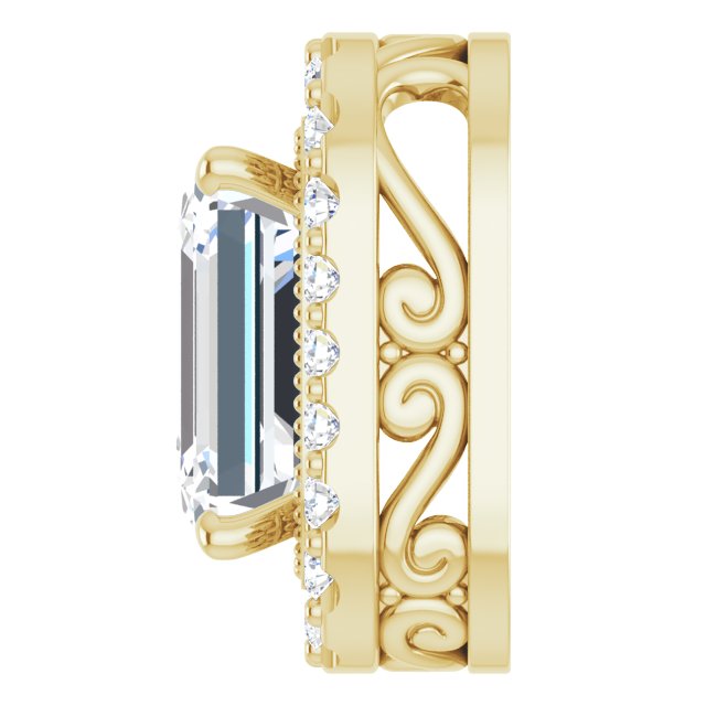 14K Gold Oval Lab-Grown Diamond Halo-Style Pendant – 5/8 CTW - Yellow Gold - view 6
