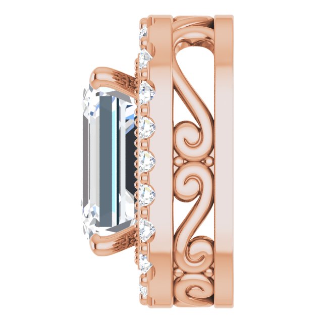 14K Gold Oval Lab-Grown Diamond Halo-Style Pendant – 5/8 CTW - Rose Gold - view 6
