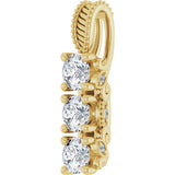 14K Gold Round Lab-Grown Diamond Three-Stone Pendant – 5/8 CTW - Yellow Gold - view 5