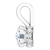 14K Gold Round Lab-Grown Diamond Accented Hidden Halo-Style Pendant - White Gold - view 6