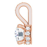 14K Gold Round Lab-Grown Diamond Accented Hidden Halo-Style Pendant - Rose Gold - view 6