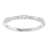 Platinum Round Natural Diamond Stackable Ring IV - view 8
