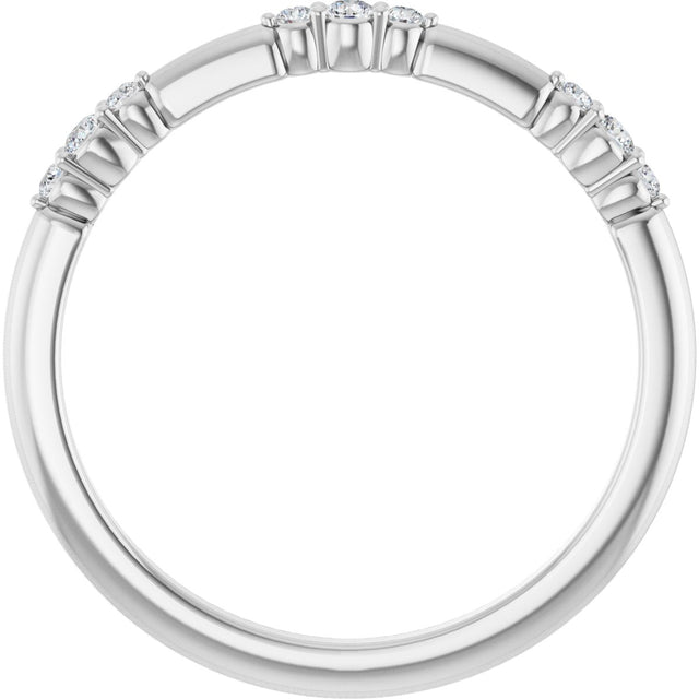 Platinum Round Natural Diamond Stackable Ring IV - view 7