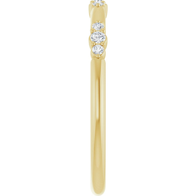 14K Gold Round Lab-Grown Diamond Stackable Ring - Yellow Gold - view 9