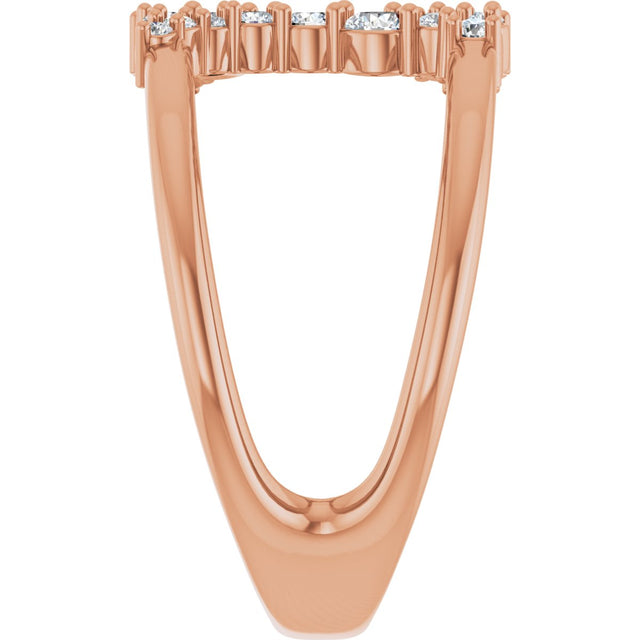 14K Gold Round Lab-Grown Diamond Negative Space Ring - Rose Gold - view 9