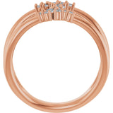 14K Gold Round Lab-Grown Diamond Negative Space Ring - Rose Gold - view 7