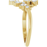 14K Gold Natural Diamond Bypass Ring - Yellow Gold - view 9