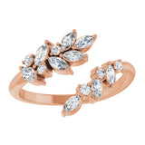 14K Gold Lab-Grown Diamond Bypass Ring - Rose Gold - view 8