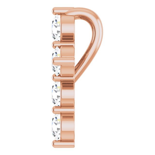 14K Gold Round Lab-Grown Diamond Accented Cross Necklace or Pendant – up to 1/6 CTW - Rose Gold - view 6