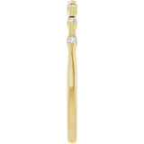 14K Gold Round Natural Diamond Accented Stackable Ring – 0.06 CTW - Yellow Gold - view 9