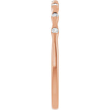 14K Gold Round Lab-Grown Diamond Accented Stackable Ring - Rose Gold - view 9