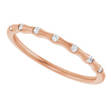 14K Gold Round Natural Diamond Accented Stackable Ring – 0.06 CTW - Rose Gold - view 10