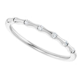 14K Gold Round Lab-Grown Diamond Accented Stackable Ring - White Gold - view 10