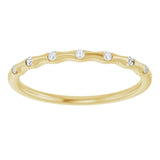 14K Gold Round Lab-Grown Diamond Accented Stackable Ring - Yellow Gold - view 8