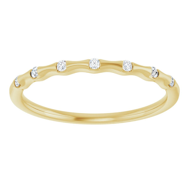 14K Gold Round Lab-Grown Diamond Accented Stackable Ring - Yellow Gold - view 8