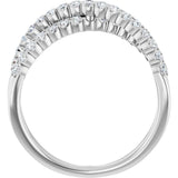 14K Gold Round Lab-Grown Diamond Accented Criss-Cross Ring - White Gold - view 7
