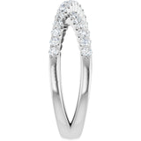 14K Gold Round Lab-Grown Diamond Accented Criss-Cross Ring - White Gold - view 9