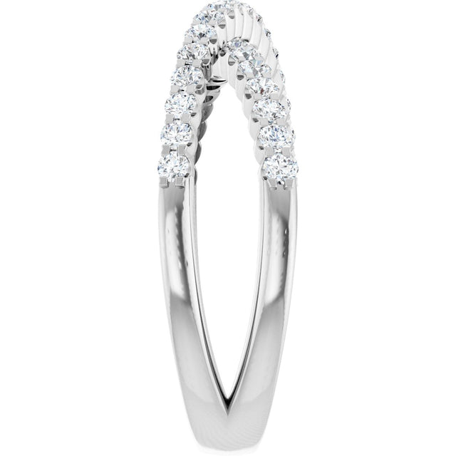 14K Gold Round Lab-Grown Diamond Accented Criss-Cross Ring - White Gold - view 9