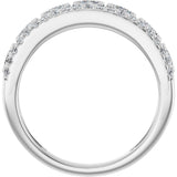 14K Gold Round Lab-Grown Diamond Granulated Ring - White Gold - view 7
