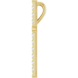 14K Gold Round Natural Diamond French-Set Cross Necklace or Pendant - Yellow Gold - view 6