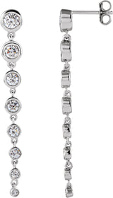 14K Gold Round Lab-Grown Diamond Earrings - White Gold