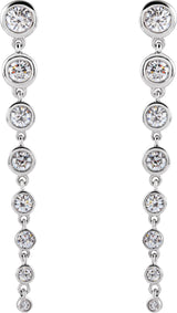 14K Gold Round Lab-Grown Diamond Earrings - White Gold - view 2