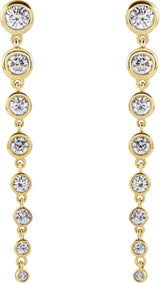 14K Gold Round Lab-Grown Diamond Earrings - Yellow Gold - view 2