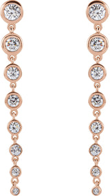 14K Gold Round Lab-Grown Diamond Earrings - Rose Gold - view 2
