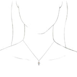 Platinum Round Natural Multi-Gemstone Accented Cross Necklace or Pendant - view 6
