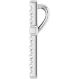 Platinum Round Natural Diamond French-Set Cross Necklace or Pendant - view 6