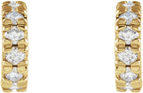 14K Gold Round Lab-Grown Diamond French-Set Hoop Earrings - Yellow Gold - view 4