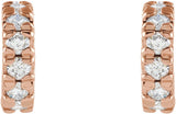 14K Gold Round Lab-Grown Diamond French-Set Hoop Earrings - Rose Gold - view 4