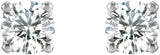 14K Gold Lab-Grown Diamond Round 4-Prong Stud Earrings - White Gold - view 4
