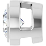 14K Gold Natural Diamond Round Bezel-Set Slide Pendant - White Gold - view 6
